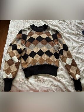 Free People checkered sweater
